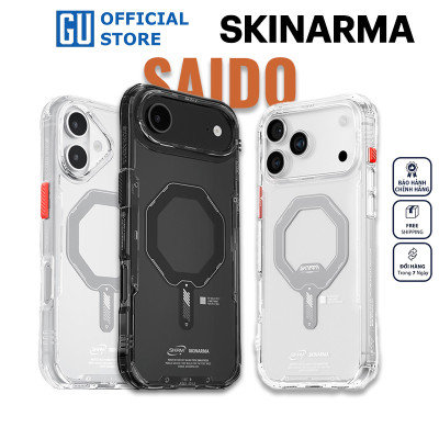 Ốp Lưng Cho iPhone 17/ 17 Air/ 17 Pro/ 17 Pro Max SKINARMA SAIDO Mag-Charge Kèm Nút Bấm Thay Thế, Nút Góc Móc Dây Đeo Hàng Chính Hãng