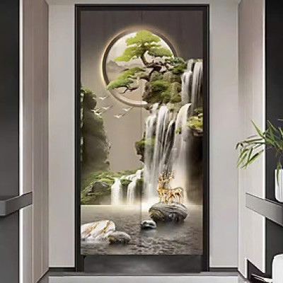 (HCM)Tranh treo tường tráng gương thác nước hùng vĩ dưới ánh trăng tranh phòng khách kèm đinh treo