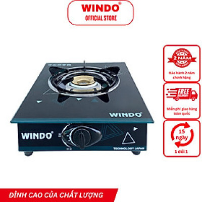 Bếp Gas Đơn Mặt Kính WINDO - 117 Điếu Gang Đơn | Bếp Gas Đơn Tiết Kiệm Gas- Hàng Chính Hãng