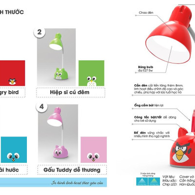 Đèn bàn Bảo vệ Thị lực 5W chính hãng Rạng Đông  Model: RD-RL-27.V2 5W