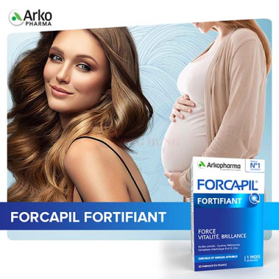 Viên uống Arkopharma Forcapil Fortifiant hỗ trợ tóc, móng chắc khỏe (60 viên) - Hàng chính hãng