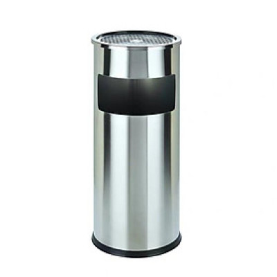 Thùng rác inox tròn, thùng rác inox gạt tàn tròn