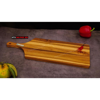 Thớt Gỗ Teak Cao Cấp - Cắt Thái, Trang Trí - 50x20x1,4cm - CNTC03 | HTX DAO PHÚC SEN
