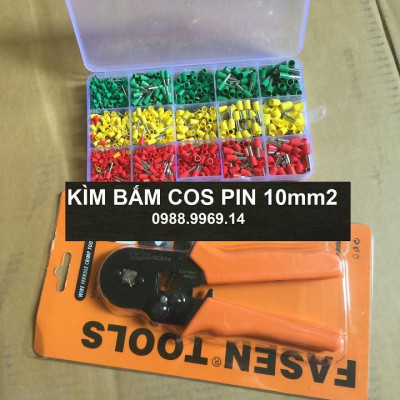 KÌM BẤM COS PIN 0.25-10mm2 KÈM HỘP 1600 COS PIN