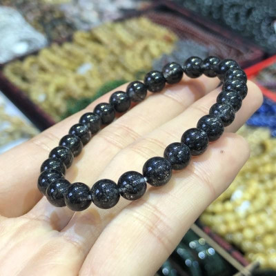 Vòng Tay Tóc Đen 7ly (7mm) Vip - độ trợ sức khoẻ, tình duyên, tài lộc - tránh Tam Tai, Thái Tuế và các sao xấu