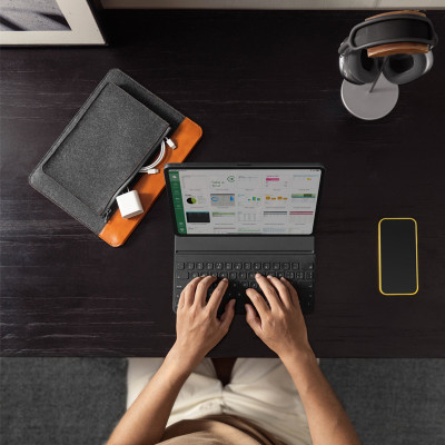 Túi chống sốc chính hãng TOMTOC (USA) Felt & PU Leather - H16-A01 cho iPad 9.7-11 inch/Pro M1/Surface Go/Samsung Galaxy Tab