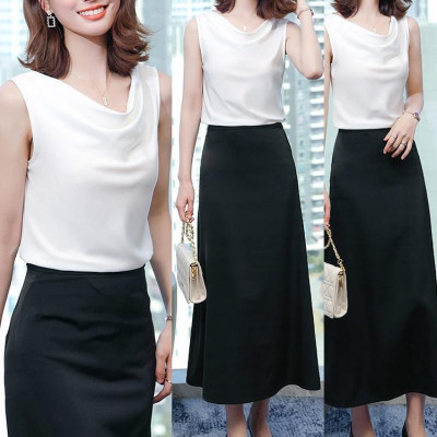 Áo lụa nữ cổ đổ phong cách công sở nữ tính chất lụa satin cao cấp, thoáng mát - AO0030