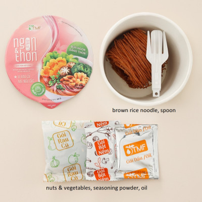 Thùng 24 ly bún gạo lứt ăn liền NGON & THON - Vị rau củ hạt ngũ cốc