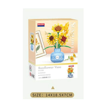 BALODY - 21090 Bộ xếp hình bình hoa hướng dương (559 chi tiết) (KT 18x22x7cm)