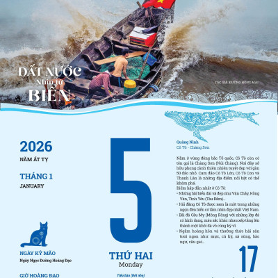 Lịch Blốc 2026 (Siêu Đại 25x35cm)- Đất nước nhìn từ biển