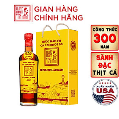 Đặc Sản Phan Thiết - [Cá Vàng - 60N - 500Ml] Nước Mắm Tĩn Cá Cơm Ruột Đỏ Độ Đạm 60N Chai Thuỷ Tinh 500Ml Nước Mắm Truyền Thống Sạch