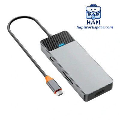 HUB chuyển đổi hàng chính hãng WiWU Linker Type C 7 trong 1 Wi-A721HD: Hoàn thiện kim loại, thích hợp cho Laptop Type-C