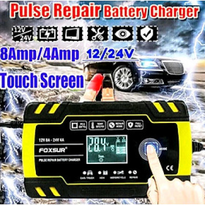 SẠC BÌNH ẮC QUY ĐIỆN TỬ 12V-24V SẠC 150A FOXSUR NHIỀU CHỨC NĂNG SẠC