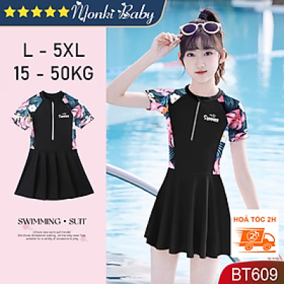 Đồ bơi đôi mẹ và con gái, áo tắm một mảnh dáng váy cho nữ & bé gái loại đẹp, trẻ trung xinh xắn, thun lạnh mát mịn mát dày dặn | GD609