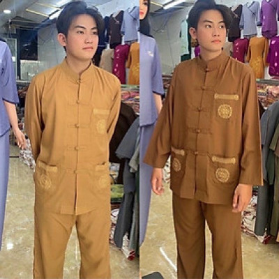 ĐỒ LAM ĐI CHÙA  Lãnh Tựu Nam Thêu 3 Túi Vải Kate & Tici