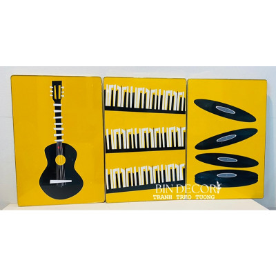 (ẢNH THẬT) Tranh treo tường trang trí decor phòng âm nhạc 10 tranh có khung kèm đinh 3 chân