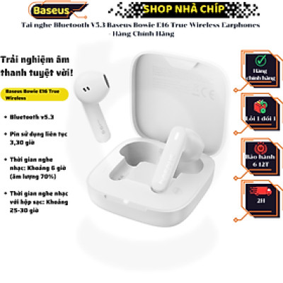 Tai nghe Bluetooth V5.3 Baseus Bowie E16 True Wireless Earphones - Hàng Chính Hãng