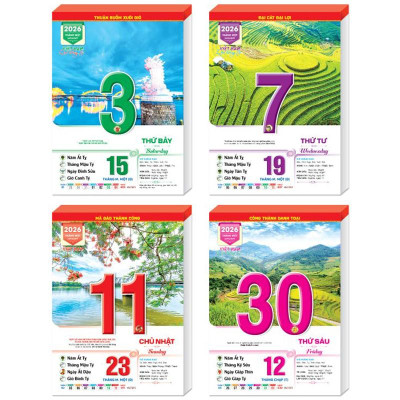 Lịch Bloc Cực Đại 2026 - Việt Nam Quê Hương Tôi - Thành Công - Đại Việt Á DVA05 - Chữ Phúc