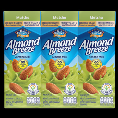 Blue Diamond - Thùng Sữa Hạt Hạnh Nhân ALMOND BREEZE vị Matcha 180ml x 24 Hộp