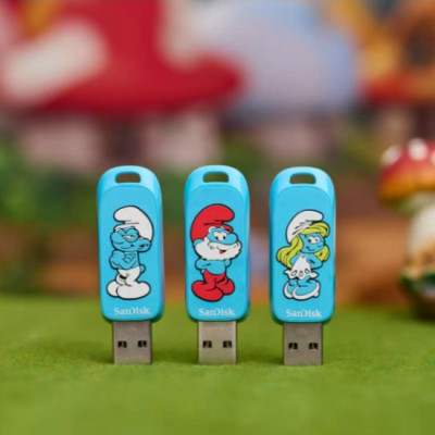 USB 64GB/128GB 3.2 Gen 1 Sandisk Brainy Smurf Edition  - Hàng chính hãng