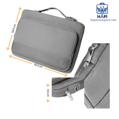 Túi chống sốc laptop 2 ngăn WiWU Cozy Classic Wi-COZY02 14/16 inch: Chống nước, lớp chống sốc dày, ngăn phụ kiện rộng rãi