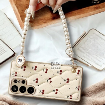 Ốp Lưng TPU Chỉ Nổi Họa Tiết Quả Cherry Cho Samsung S25 Ultra / S25 PLus / S24 PLus / S24 Ultra / S23 Ultra