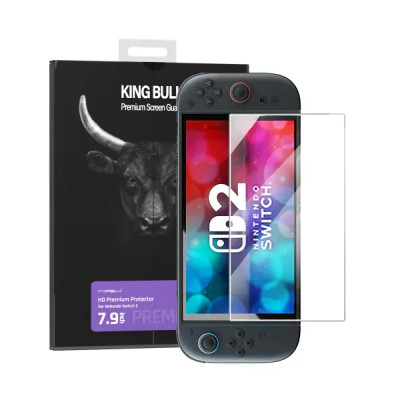 Kính Cường Lực Mipow Kingbull HD Premium Silk Cho Nintendo Switch 2 Cảm Ứng Siêu Nhạy Bảo Vệ Khỏi Trầy Xước Cho Máy Game Hàng Chính Hãng
