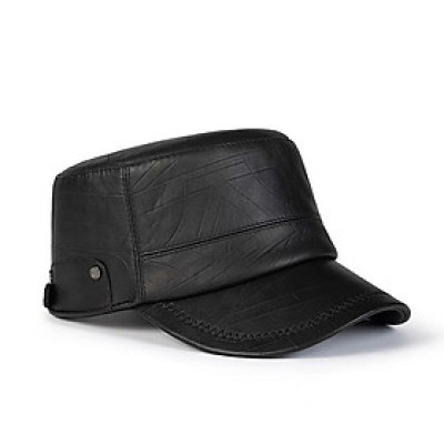 Mũ lưỡi trai da cừu BHY2089 – Mũ da thật nam cao cấp, vân nổi tinh tế, dễ phối đồ, phù hợp vòng đầu 56-60cm