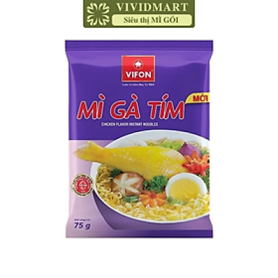 VIFON - Mì gà tím Vifon, Mì Vifon gà tím, Mì gà Vifon gà tím, Mì gói gà tím ăn liền Vifon mì ăn liền (75g/gói)