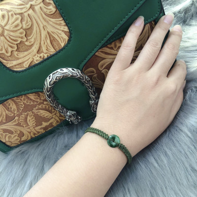 VÒNG TAY MAY MẮN ĐỒNG TIỀN TÀI LỘC NGỌC CẨM THẠCH- DTCT044
