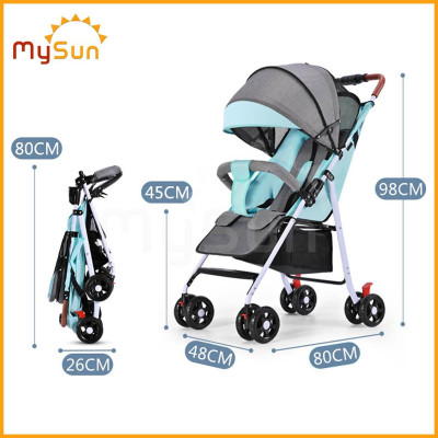 Đã ẩn Xe đẩy nằm ngồi gấp gọn cho em bé sơ sinh 1 2 3 4 tuổi Luxury MySun
