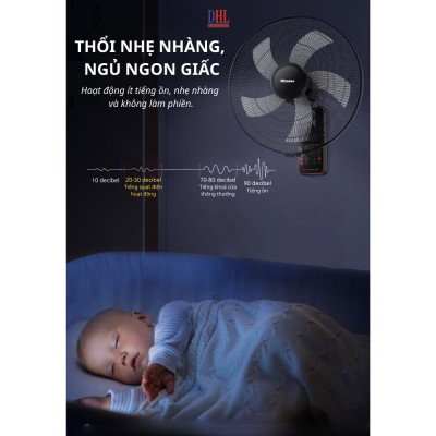 Quạt treo tường Mitomo FTT-60AE có remote hàng chính hãng
