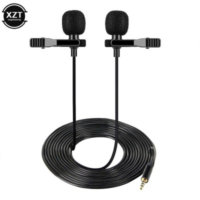 Cặp micro cài áo cho Camera, Gopro, Smartphone Micro kẹp áo thu âm đôi dùng cho điện thoại, laptop, máy tính bảng - Hàng Nhập Khẩu
