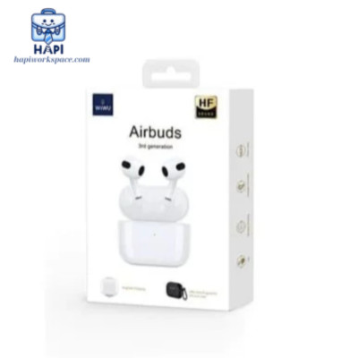 Tai nghe không dây hàng chính hãng WiWU Wi-Airbuds 3: Hỗ trợ sạc không dây, HF Sound, pin trâu, cửa sổ pop-up, điều khiển chạm thông minh