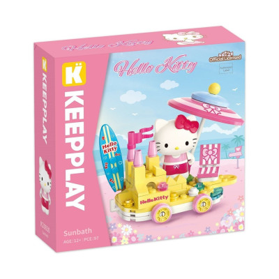 Đồ chơi - KEEPPLAY - 20830 Bộ đồ chơi xếp hình mô hình Hello Kitty tắm nắng ở biển (KT 12x8x8.5cm)