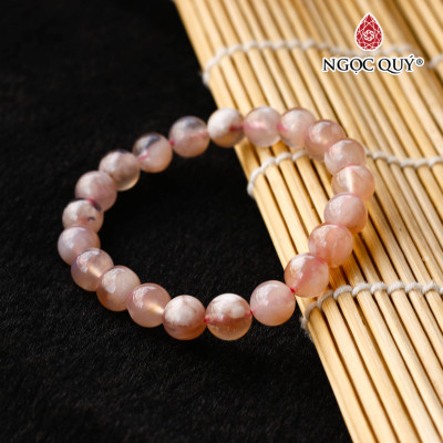Vòng mã não hoa anh đào 8mm - Ngọc Quý Gemstones