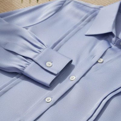 Áo Sơ Mi Lụa Thanh Lâm, Áo Sơ Mi Dài Tay Phong Cách Công Sở Thời trang thiết kế Hity Top173