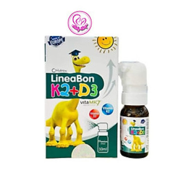 Vitamin d3k2 Lineabon dạng xịt xanh 10ml hỗ trợ bé phát triển chiều cao