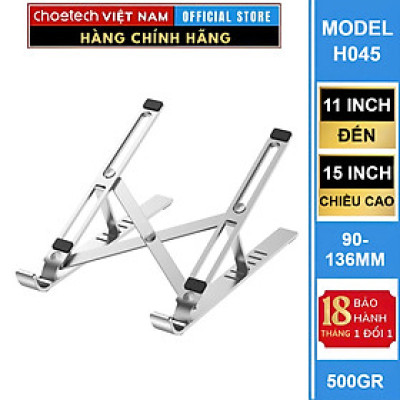 Giá đỡ laptop tản nhiệt gấp gọn Choetech H045 cho máy từ 11 đến 15 inch (Hàng chính hãng)