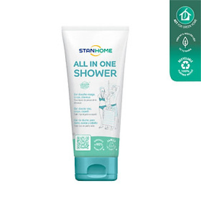 Rửa mặt, tắm, gội 3 trong 1 cho da dầu mụn, mụn lưng ngực, tóc bết Stanhome All In One Shower Gel 200ml