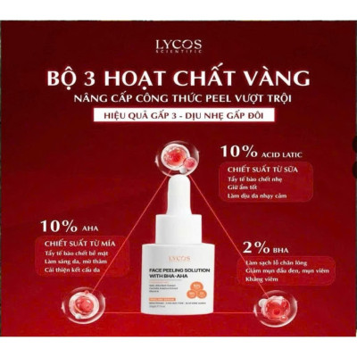 Combo TAM BA TOÀN DIỆN Lycos: Tinh Chất Peel Lycos – Gel Cấp Ẩm Lycos – Kem Chống Nắng LYCOS