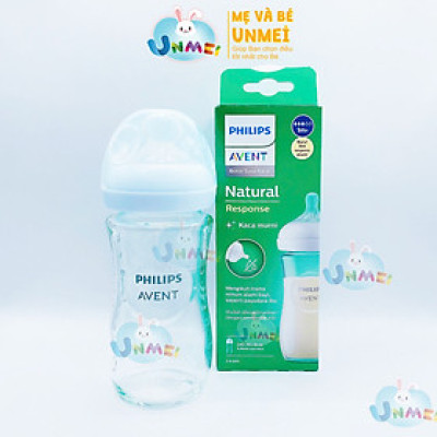 Bình sữa thủy tinh  mô phỏng tự nhiên hiệu Philips Avent (240ml - đơn) cho trẻ từ 1 tháng tuổi 673.13