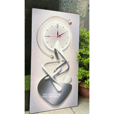 (ẢNH CHỤP THẬT) Tranh đồng hồ treo tường họa tiết sang trọng trang trí phù hợp mọi không gian