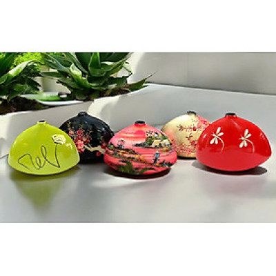 Bình hoa sơn mài Thanh Bình Lê- Bình cánh quạt kiểu lạ mắt cắm hoa, trang trí nhà cửa, văn phòng, kệ tủ, làm quà tặng ý nghĩa