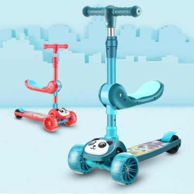 Xe trượt scooter ba bánh có nhạc ,đèn kiêm chòi chân 2 trong 1