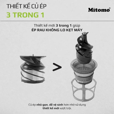 Máy ép trái cây,hoa quả Mitomo- Giữ Nguyên Dinh Dưỡng, Động Cơ Êm, Dễ Vệ Sinh hãng chính hãng