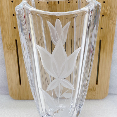 Bình hoa pha lê thủy tinh 4 góc cao ấp 28cm - ANTH495