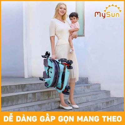 Đã ẩn Xe đẩy nằm ngồi gấp gọn cho em bé sơ sinh 1 2 3 4 tuổi Luxury MySun