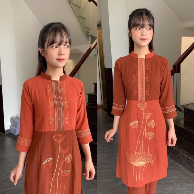 Đồ đi chùa , áo dài thời trang, đồ cao cấp , đũi thổ cẩm