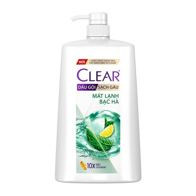 Dầu gội đầu Clear Mát Lạnh Bạc Hà sạch gàu ngứa và vi khuẩn suốt 48 Giờ 1.4kg